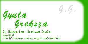 gyula greksza business card